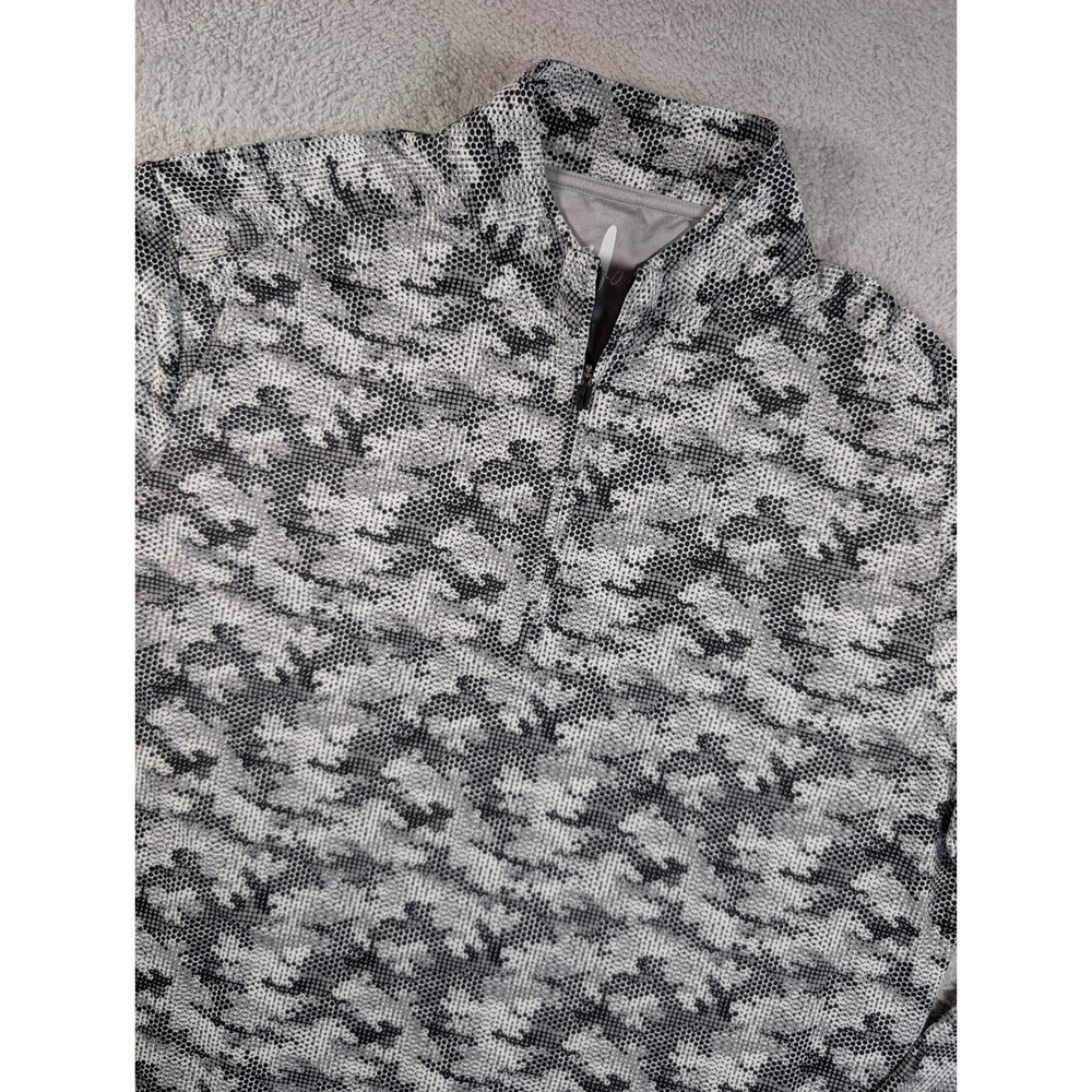 Johnnie-O Lando Mens Black Grey Camo 1/4 Zip Golf‎ Pullover Lando Size L